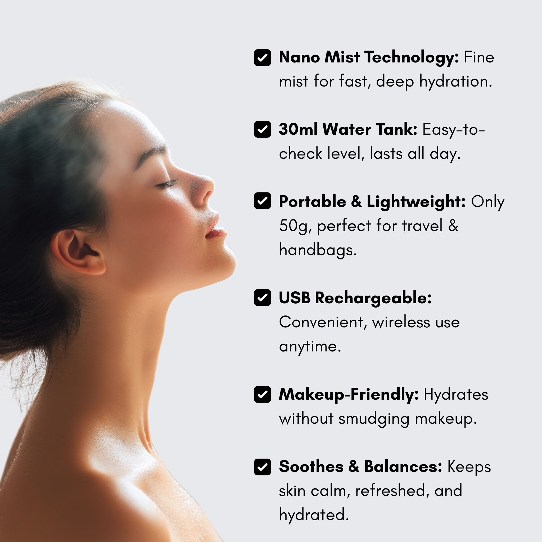HydroMist Portable Nano Facial Mist Spray