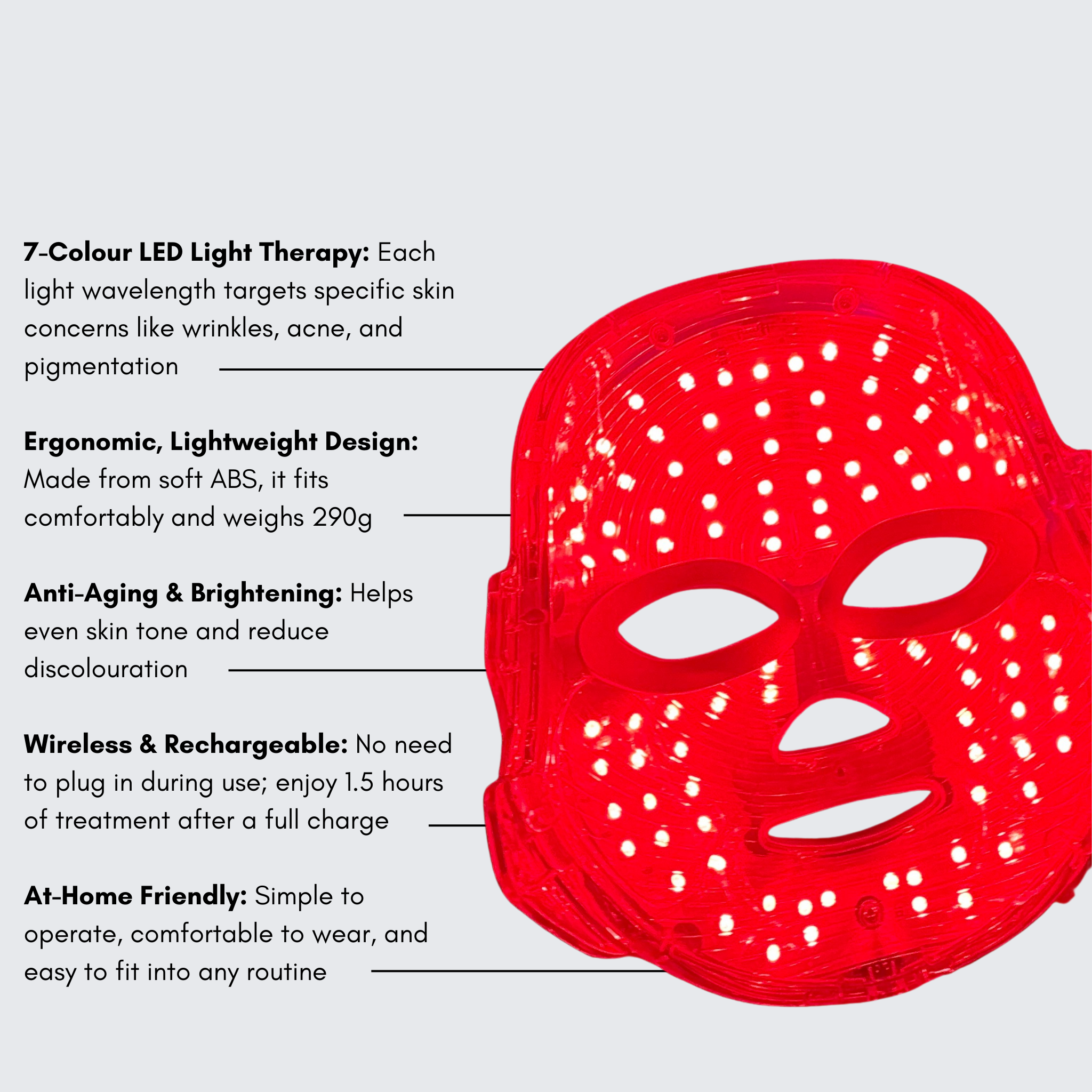 RejuvaLight LED Light Therapy Face & Neck Mask
