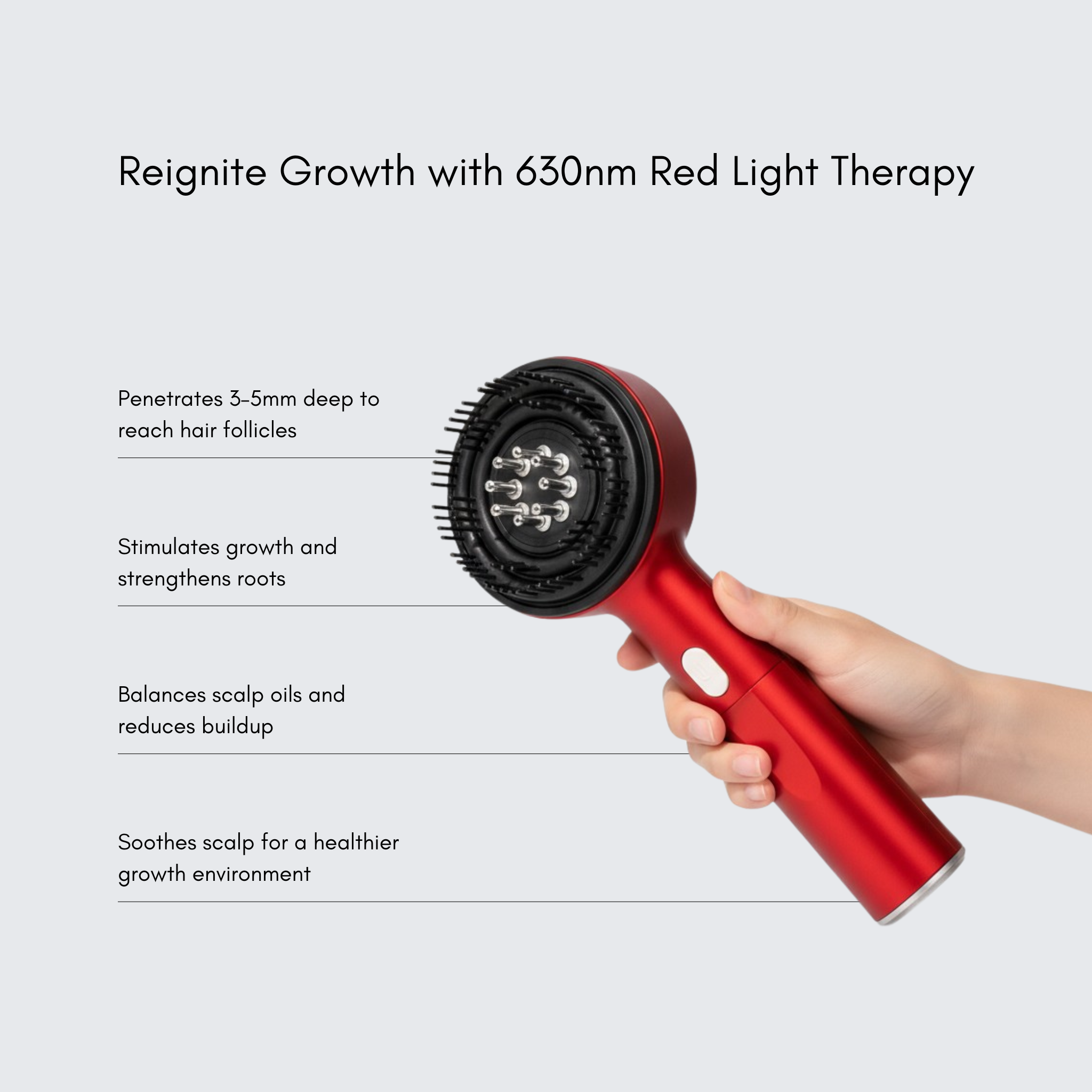 GrowLite LED Hair Growth Massaging Brush
